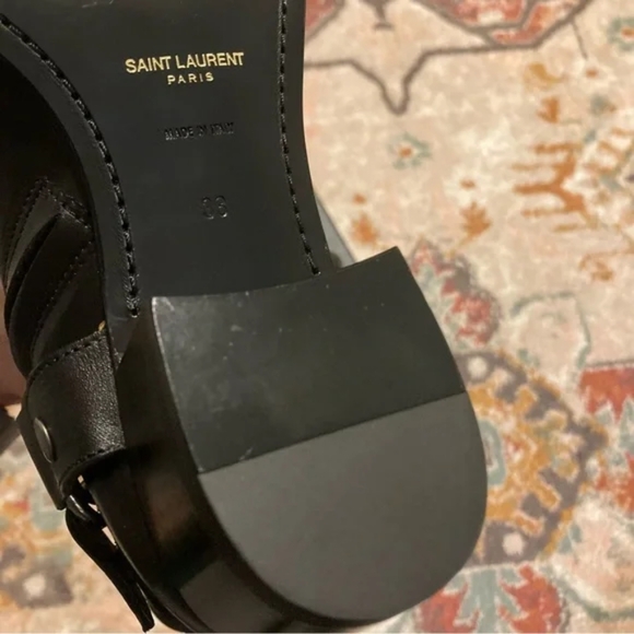 Saint Laurent Wyatt Short Strap Studded Boot - Picture 8 of 14